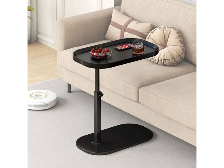 Table d'appoint en Fme de C reglable en Hauteur 360 ° pivotante canapé Table d appoint Mobile Petite café Moderne TABLE D'APPOINT