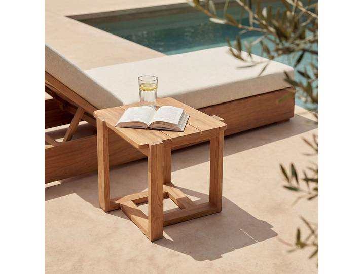 HABITAT - Table d’appoint de jardin en teck massif - Naturel - Calvia