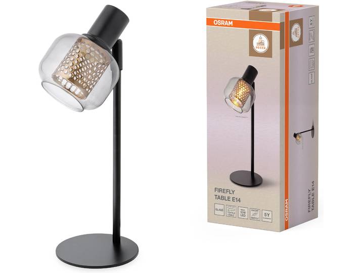 OSRAM Tischleuchte Decor Firefly , schwarz, H: 37,7cm, 1 Stk., Leuchten, schwarz, E14, Stahl, Tischleuchte