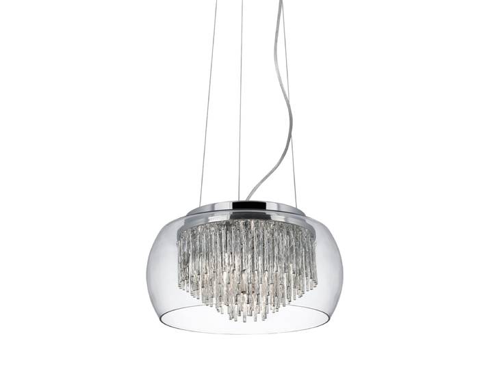 Elegante Pendellampe „Curva“ 4-Flammig Silber Searchlight