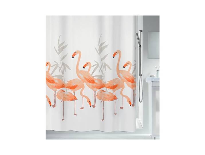 Spirella Duschvorhang Flamingo 180x200cm Rosa