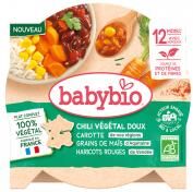 Babybio Chili Végétal Doux - Carotte Maïs Haricots Rouges 230 g - Plat 230 g