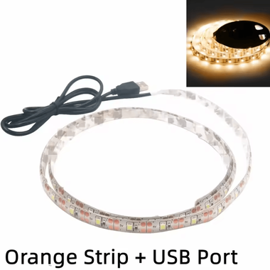 Inspire Curations 1M 5M USB LED Strip Lights For TV Backlight And Home Decor orange not Waterproof 4 Meter
