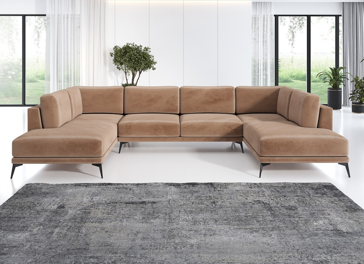 Mebloland ZORANO MSU Max Scandinavische L-vormige sofa met losse rugkussens