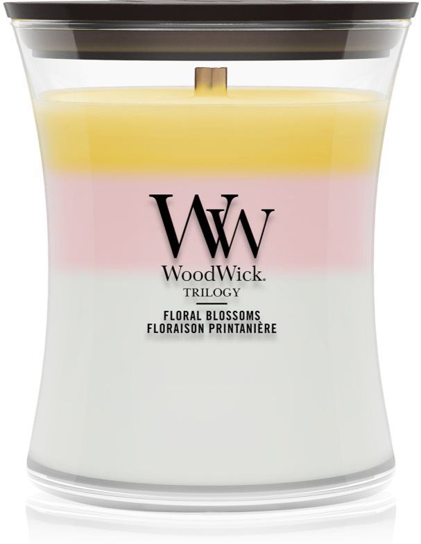 Woodwick Trilogy Floral Blossoms bougie parfumée avec mèche en bois 275 g