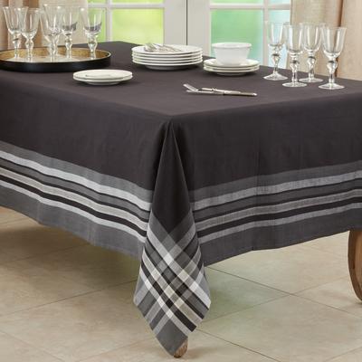 Saro Lifestyle Striped Border Design Tablecloth