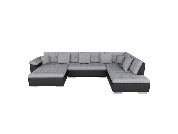 Ecksofa ARIA links grau/schwarz