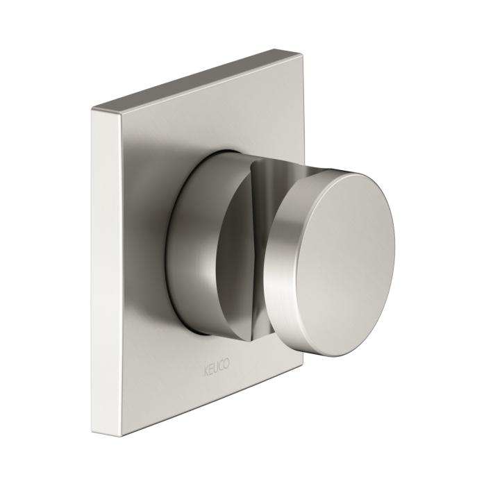 Keuco Ixmo Wandbrausehalter 59591050002 mit eckiger Rosette, rechts oder links verwendbar, Nickel gebürstet
