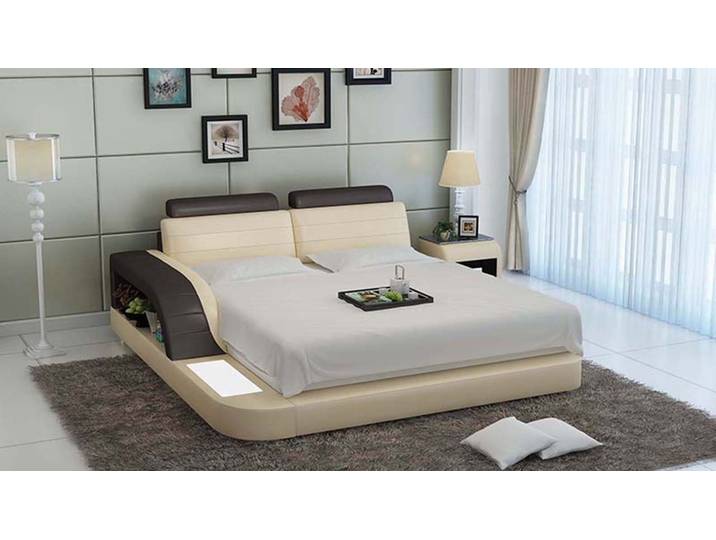 Xlmoebel, Wasserbett Luxus Doppelbett mit Lederpolsterung und integriertem Wasserbett, (Wasserbett), Hergestellt in Europa