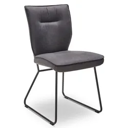 MAISON Stuhl Denver Mikrofaser Grau Anthrazit