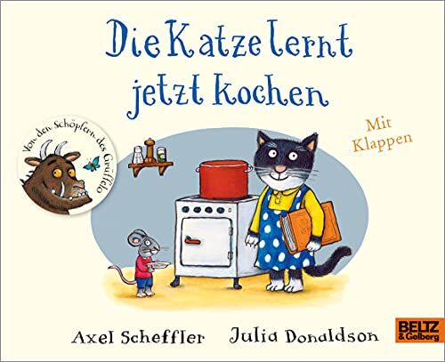 Axel Scheffler - Die Katze lernt jetzt kochen: Vierbarbiges Pappbilderbuch mit Klappen - Preis vom 30.09.2026 22:30:23 h
