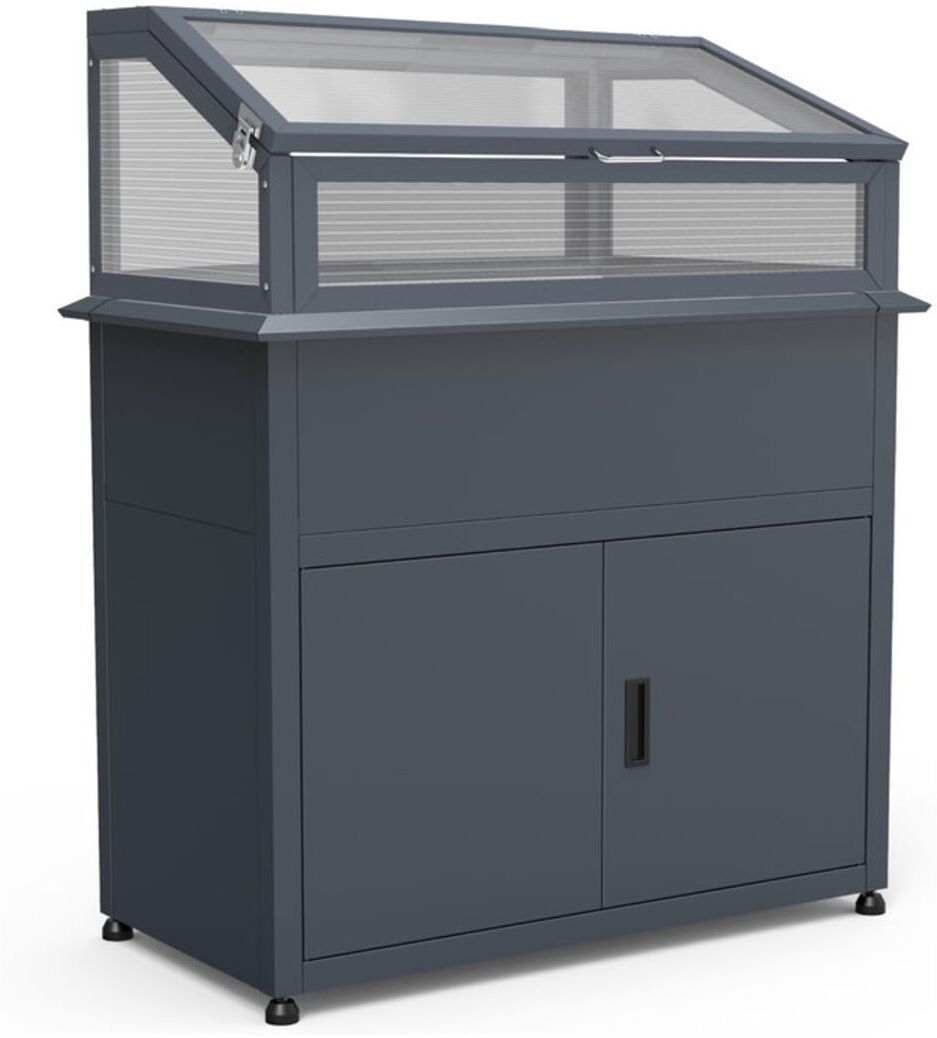 Westmann Hochbeet mit Frühbeetaufsatz Plexa Plus anthrazit Stauraum ; 50NRTH GmbH (WMHPS-S1085E-SET)
