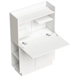 SCHREIBTISCH aus Spanplatte 80/30/128 cm Weiß