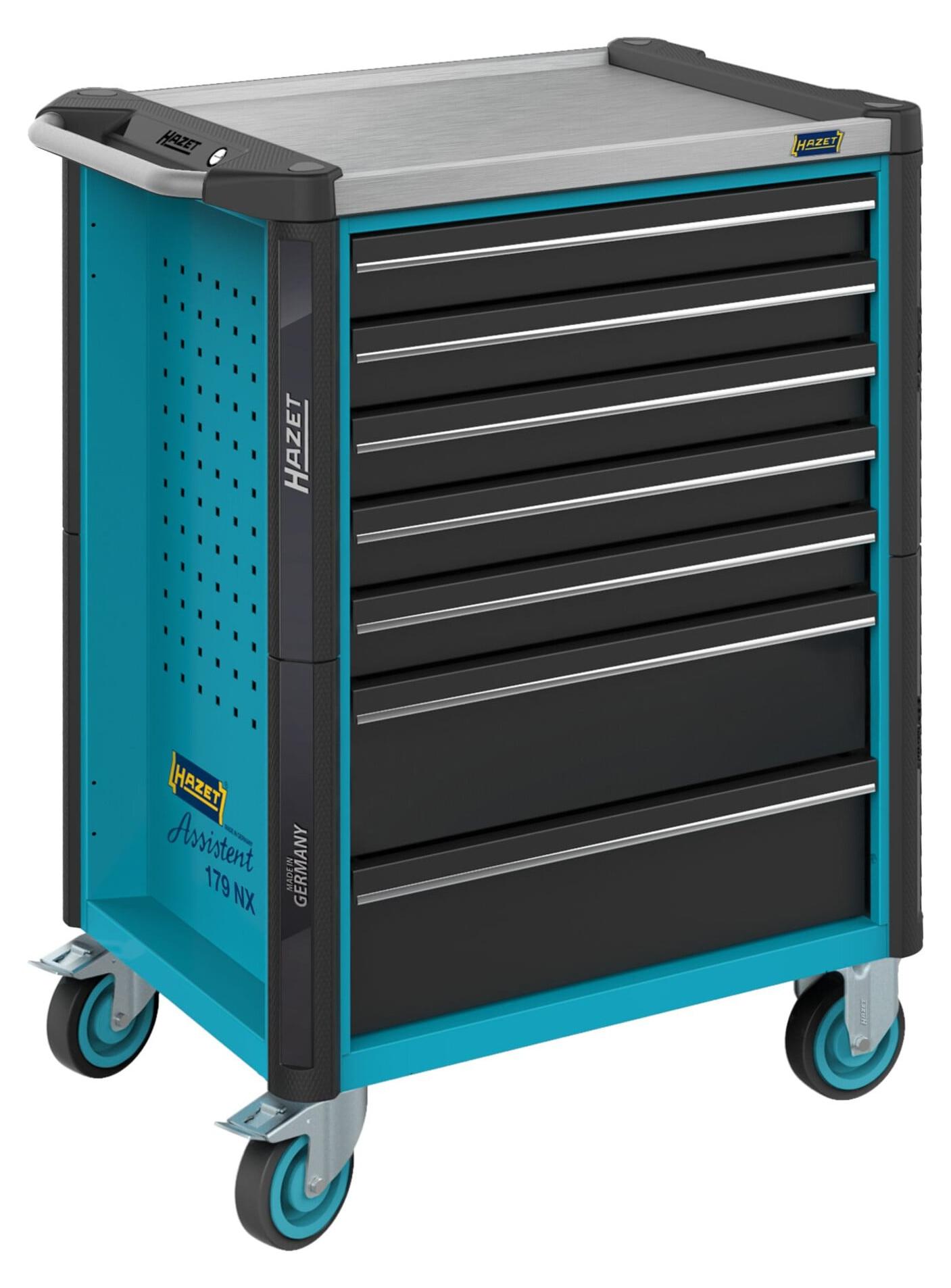 HAZET 179NX-7, Metall, Kunststoff, Edelstahl, Schwarz, Blau, 5 Schublade(n), 2 Schublade(n), Kugellager-Teleskopschienen, 540 kg