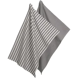 3x Kela, Geschirrtuch, Geschirrtücher caja dunkelgrau (70 x 50 cm)