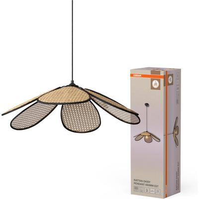 OSRAM Pendelleuchte "Decor Rattan", beige, Ø 69cm, 1 Stk., Leuchten, braun, Fassung E27, Rattan und Stahl, Pendelleuchte
