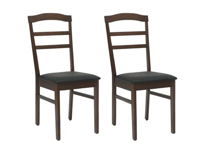 NLQMSU Esszimmerstuhl, 2 Stück, Massivgummi Sitzkissen, gut dimensioniert, Rückenlehne aus Massivholz, lackiert, Vintage-Stil, rechteckig, für Esszimmer