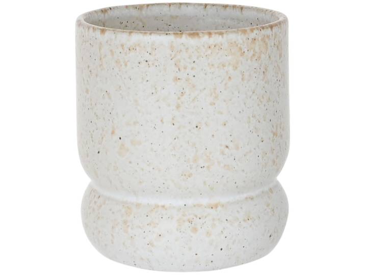 Kerze Steingut H9.7x9.3x8.8cm weiss - Material: Steingut, Wachs