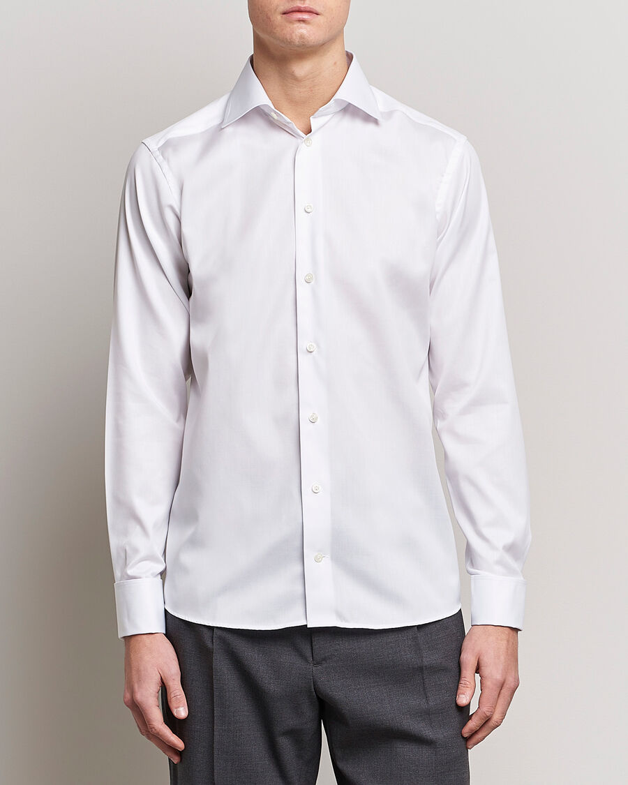 Eton Slim Fit Shirt Double Cuff White men L Hvid