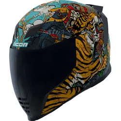 Icon Airflite Mips Edo, Integralhelm - Grau/Blau/Orange - XXL