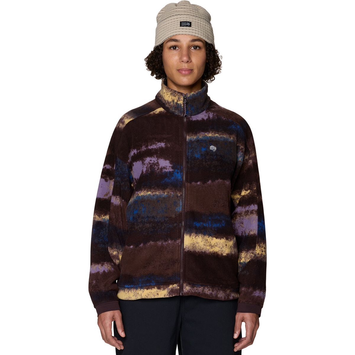 Mountain Hardwear W Après Pro Fleece Jacket berry blue patchwork print (488) M 216659-488-M