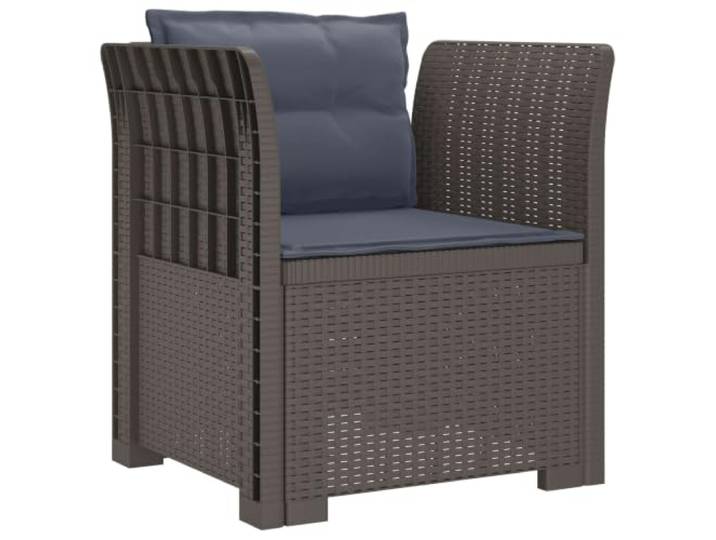 KTHLBRH Sessel, 1-Sitzer, aus Polypropylen, hellgrau, mit Kissen Rattanoptik, UV- und witterungsbeständig, Sitzfläche 55 cm, Kissen Polyester, Traglast 120 kg