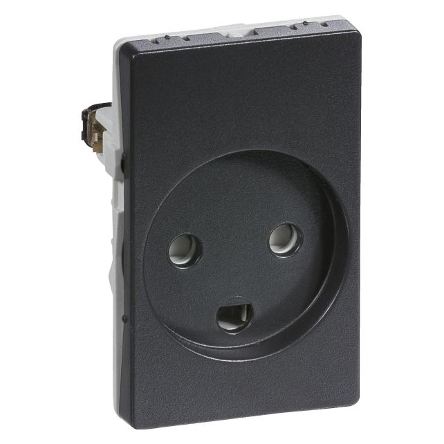LK FUGA Stikkontakt med jord 1½ modul, Koksgrå- I pose for DIY (AAK501D86111L)