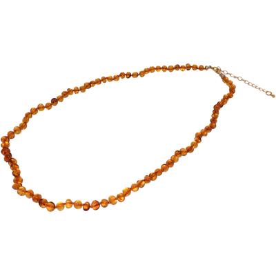 Collier FIRETTI "Schmuck Geschenk Messing Halsschmuck Halskette Edelstein", bunt (gelbgoldfarben, cognac), Halsketten, Damen, Messing, L: 65 B: 6mm, Collier, Made in Germany - mit Bernstein, B:6mm