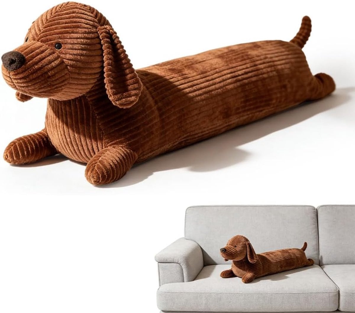 Pluche Teckel Kussen Bruin - 50 cm