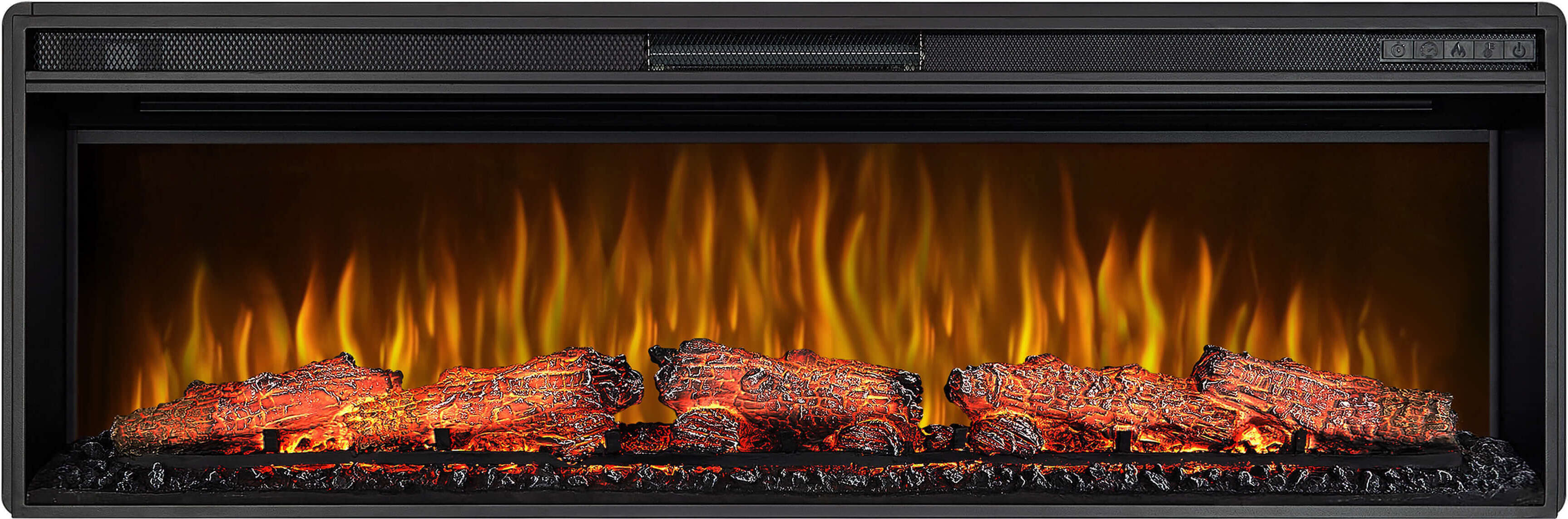 ArtiFlame Elektrokamin AF50 Multicolor Elektrischer Einbaukamin mit Heizung 1600W realistischer 3D-Flammeneffekt LED-Beleuchtung Fernbedienung Schwarz