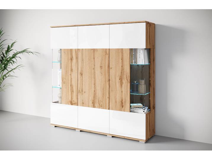 OTTO home Kenia 1 Stk. tlg. Modernes Highboard, mit Glastüren, Breite 135 cm