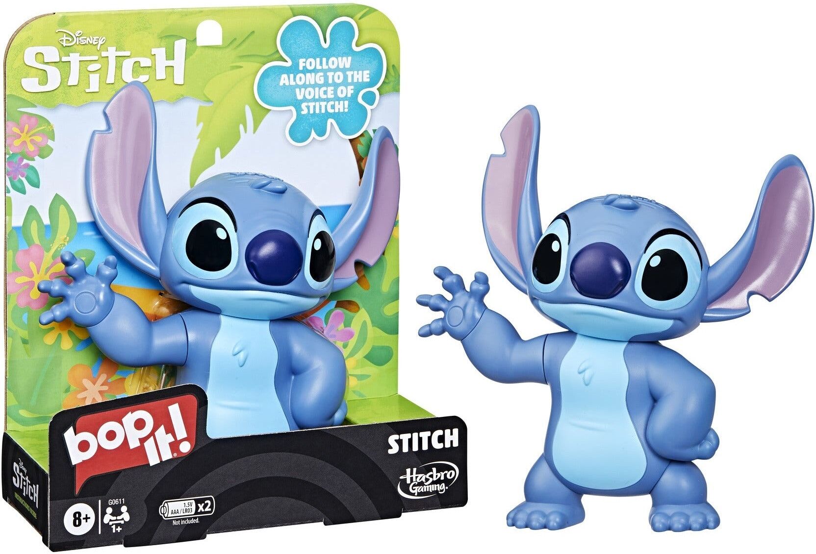 Hasbro Gaming Disney Stitch Bop It! Electronic Game for 1 or more players, Ages 8+, Blue