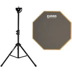 Evans RF-6GM 6 Practice Pad mit DPS Ständer, Schlagzeug Zubehör, Grau