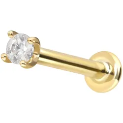 14 Karat Gold Labret mit Innengewinde MOISSANIT