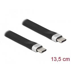 Delock USB-C® Kabel USB 3.2 Gen2 USB-C® Stecker, USB-C® Stecker 0.14 m Schwarz flach 85770
