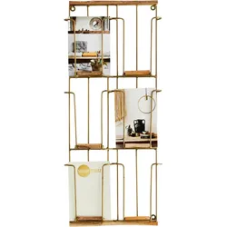 Kartenhalter Wandregal Gold/Bambus 24*55 cm