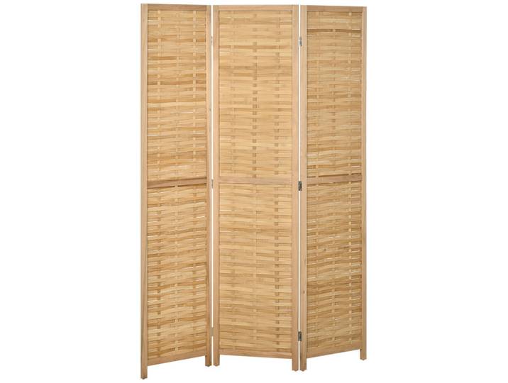 Homcom Paravent, Bambus, Naturholz, Naturfarben, Naturmaterialen, 1.8x170x120 cm, Wohnzimmer, Raumteiler, Paravents