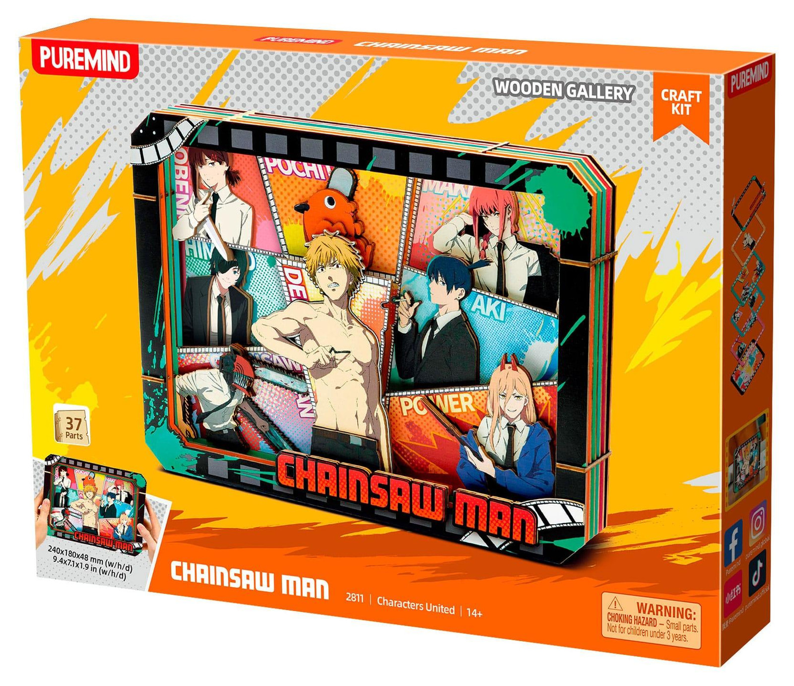Puremind Chainsaw Man modelbouwset Wooden Gallery (L) Characters United