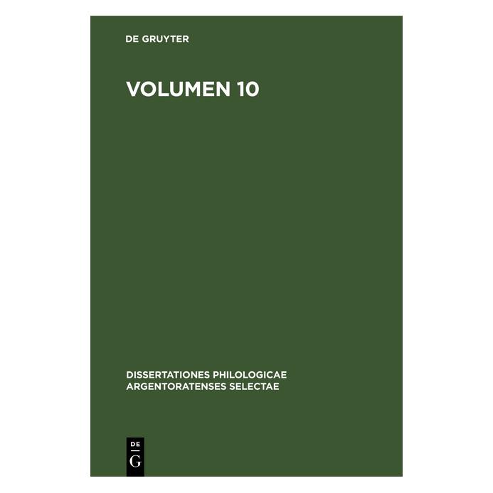 De Gruyter Volumen 10 (Hardcover) (67779845)
