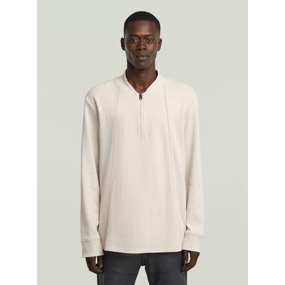 T-Shirt G-STAR "Tweeter A-Line Half Zip T-Shirt", Herren, Gr. XS, beige (weißbait), Obermaterial: 100% Baumwolle, Shirts T-Shirt