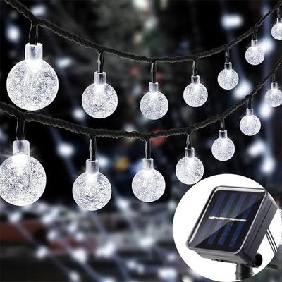 Uplift Essentials Solar Bubble String Light Outdoor Waterproof Fairy Lamp white