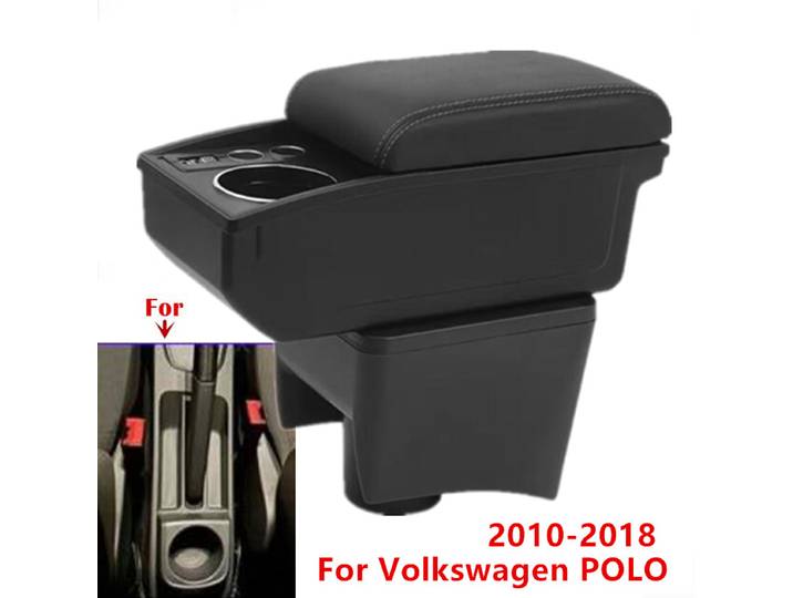 Boîte d'accoudoir pour VW POLO, pour Volkswagen POLO Mk5 6R Vento, boîte de rangement double couche, accessoires de voiture 2010-2018