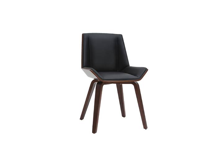 Miliboo - Chaise Design Noir Et Bois Foncé Noyer Melkior
