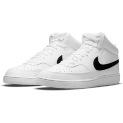NIKE Court Vision Mid-Top Sneaker Herren white/black-white 49.5