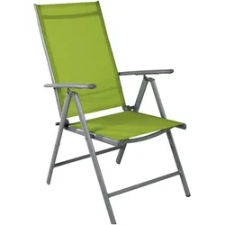 Mojawo, Gartenstühle, 4 Stück Garten Klappstuhl Aluminium - Textilen Silbergrau/Lime