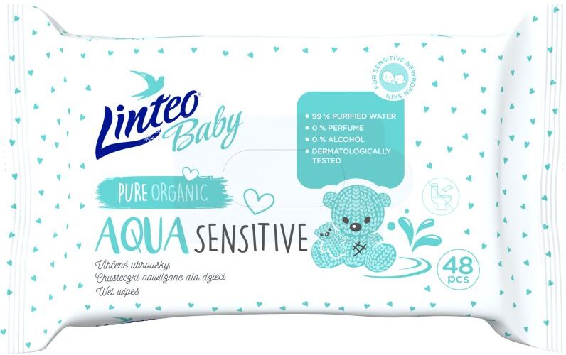 Linteo Baby Aqua Sensitive lingettes douces pour bébé 48 pcs