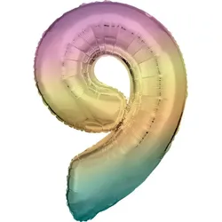 Folienballon pastell Zahl 9