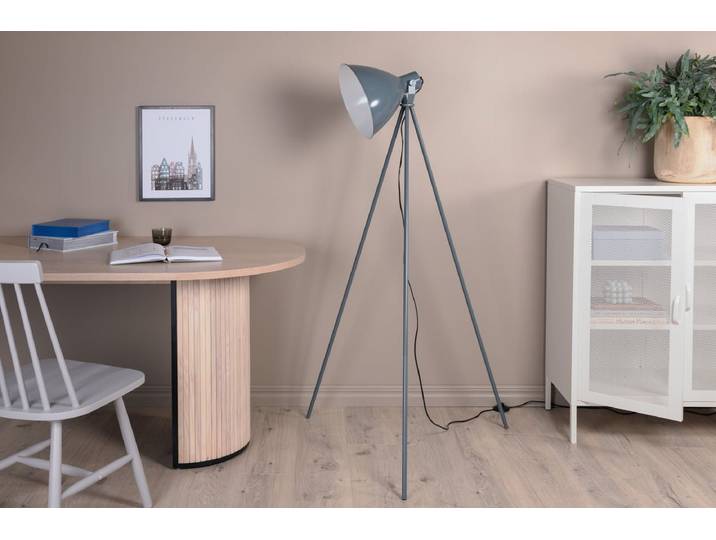 Stehlampe „Amsterdam“ – Dreifuß mit großem Schirm sorgt für ruhige Akzente - Blau - Luxusbetten24