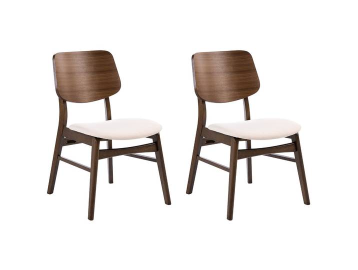 ESSZIMMERSTUHL 2er-Set Stoff Cremeweiß/Braun Mayer