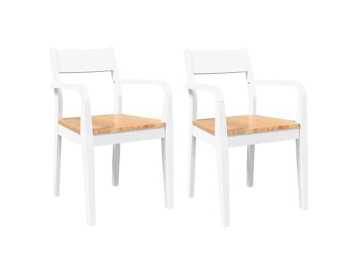 KGHERMDF Esszimmerstühle 2 STK. Weiß Massivholz Gummibaum Ergonomisches Design, Stoßfest, Langlebig, Für Esszimmer Und Wohnzimmer